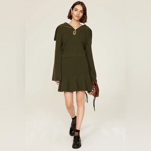 Tanya Taylor Jennie Knit Flounce Skirt